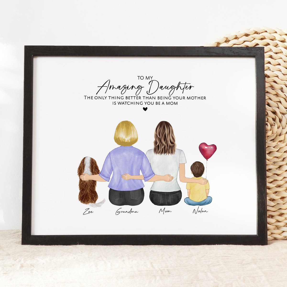 Custom Gift from Mom to Daughter | Mother Daughter Portrait