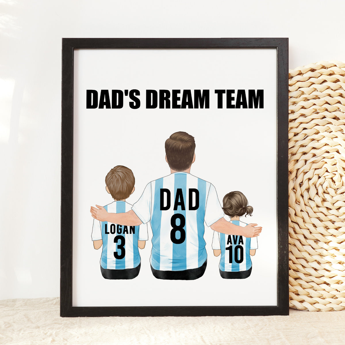 Custom Soccer Dad Wall Art | Daddy's Dream Team Gift for Dad