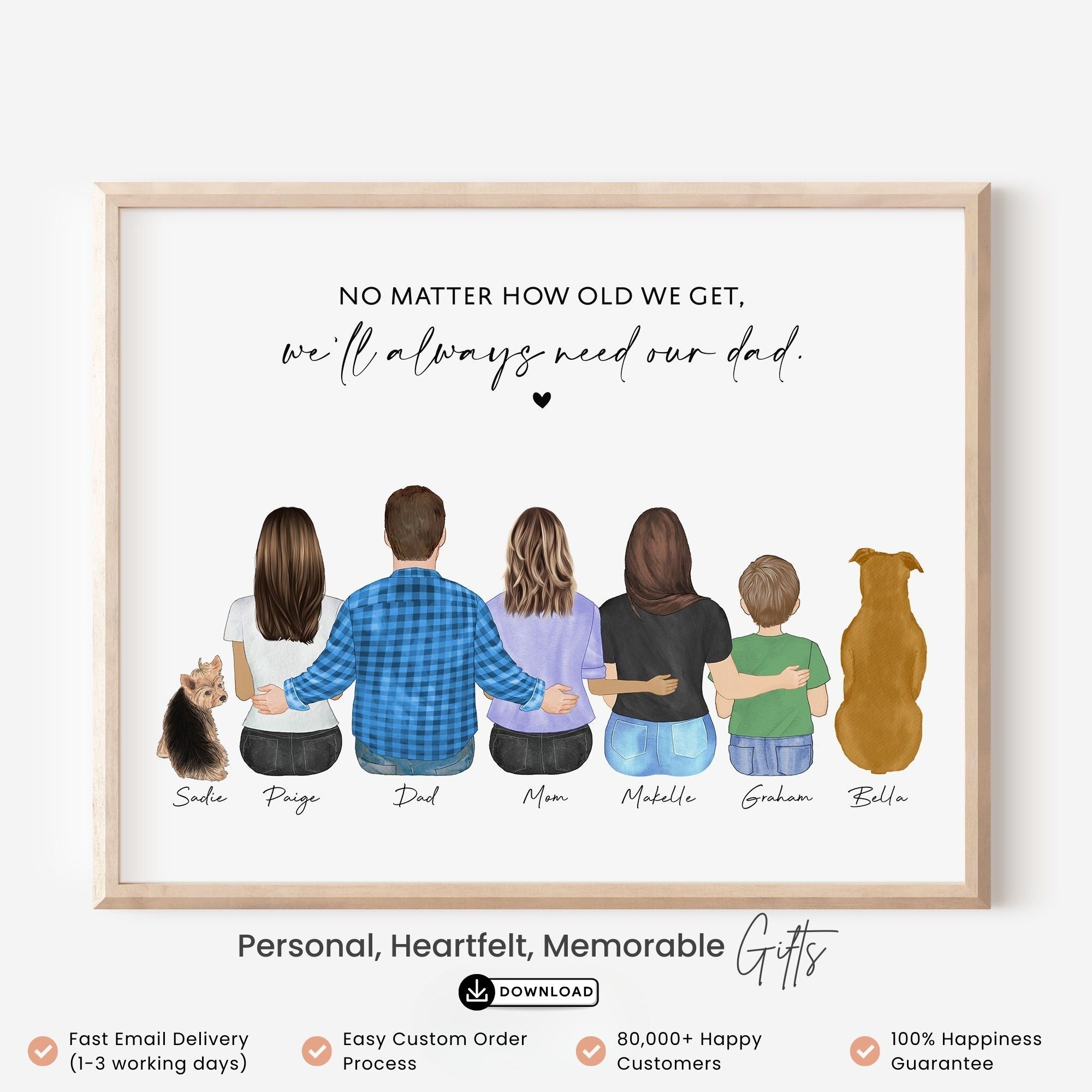 Custom Family Portrait for Dad