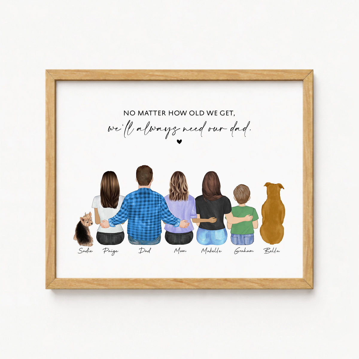 Custom Dad & Family Portrait | Father Gift from Grown Kids