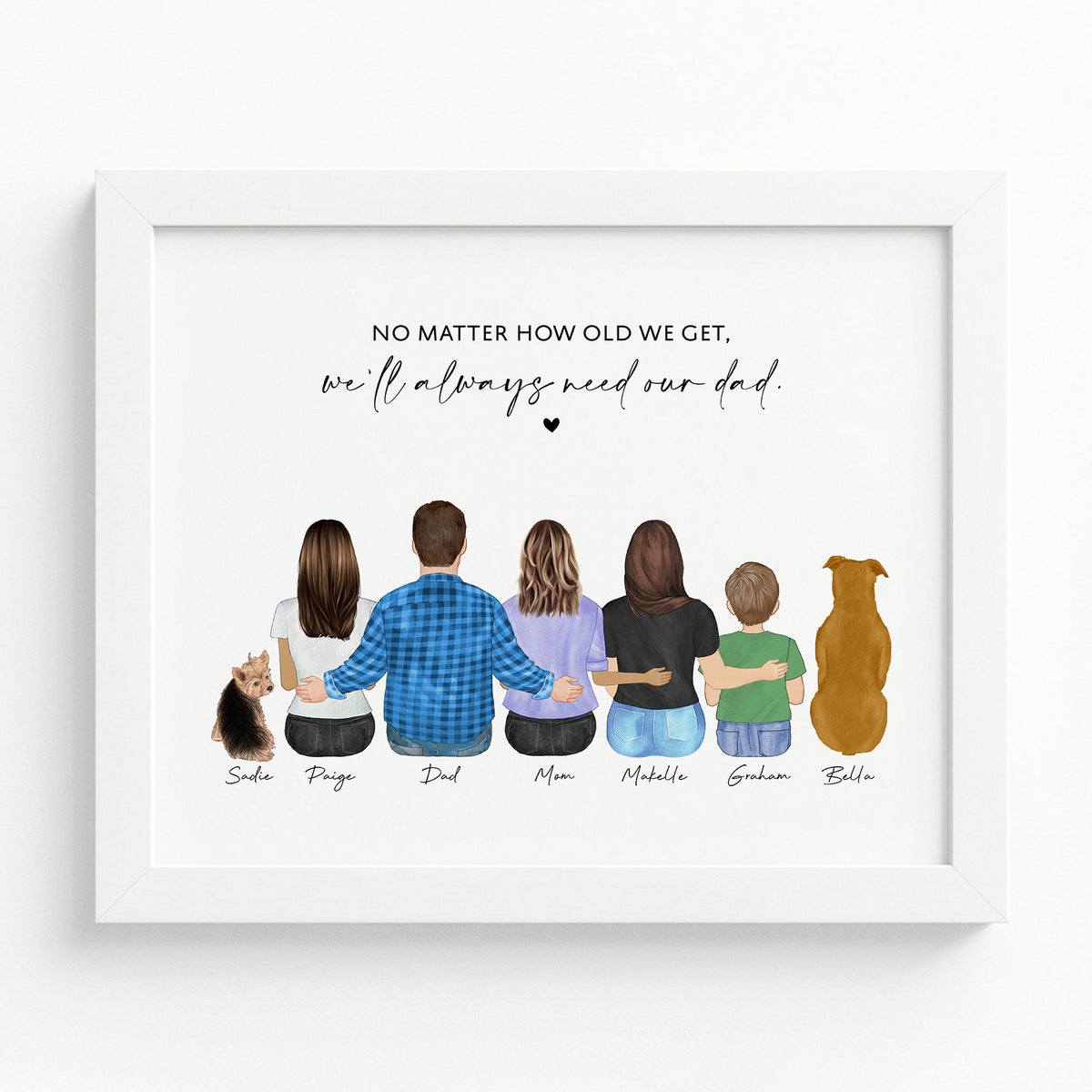 Custom Dad & Family Portrait | Father Gift from Grown Kids