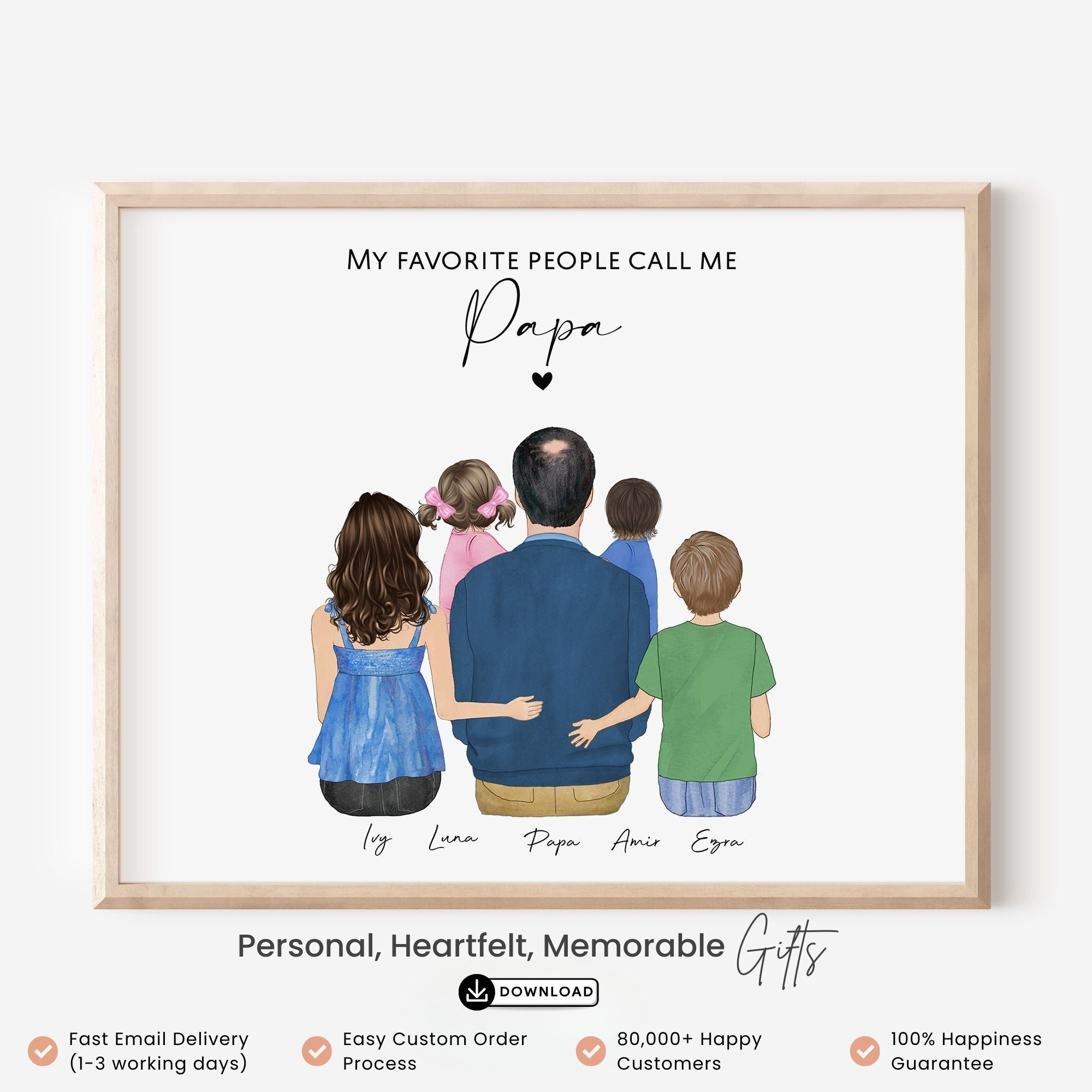 Custom Family Portrait for Papa
