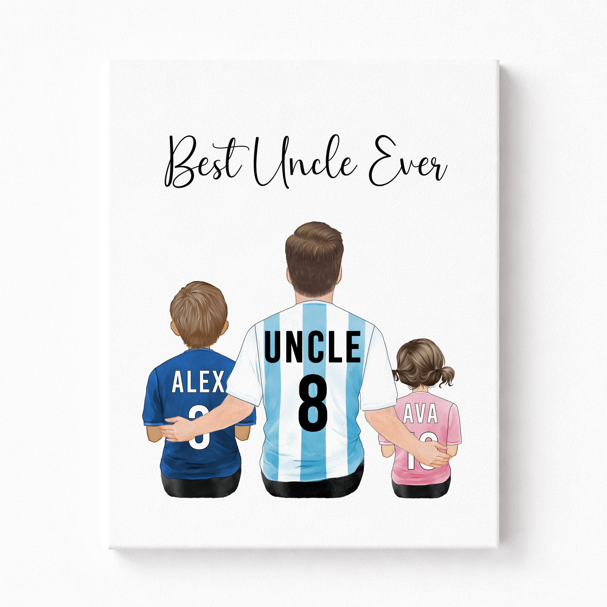 Custom Soccer Uncle & Niece Nephew Portrait | Gift for Uncle