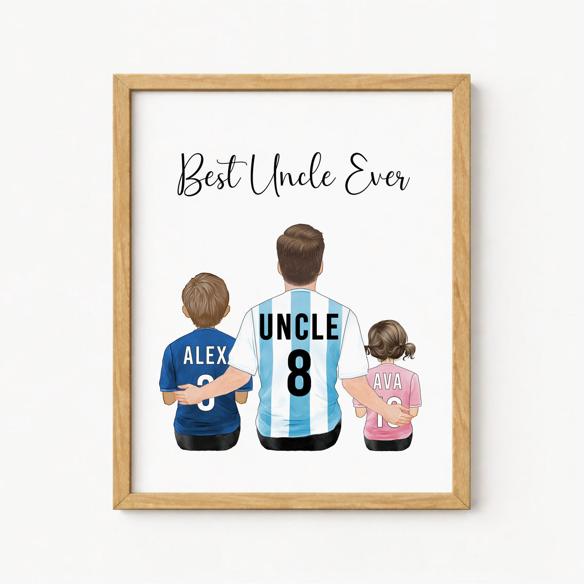 Custom Soccer Uncle & Niece Nephew Portrait | Gift for Uncle