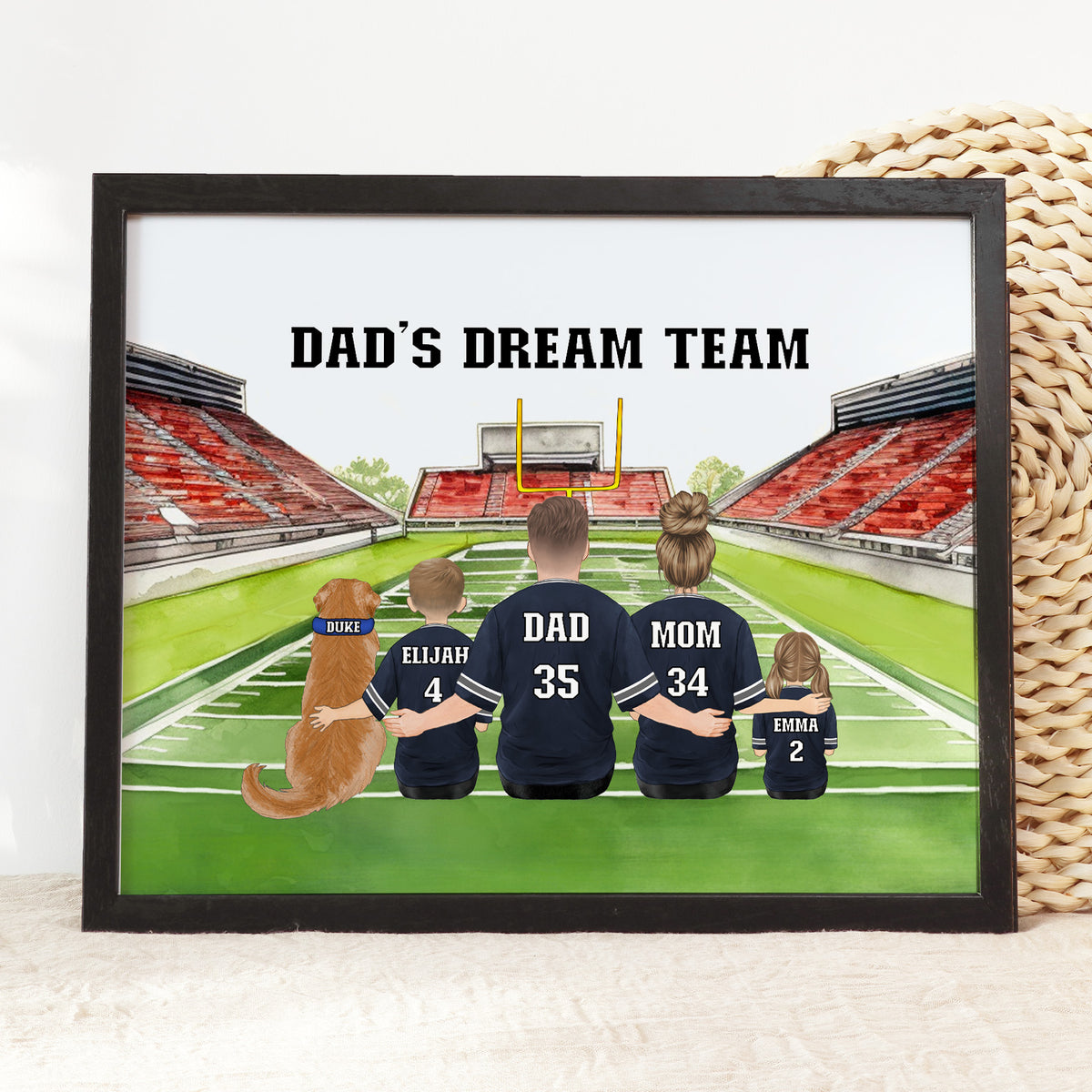 Football Family Portrait | NFL Dad Gift