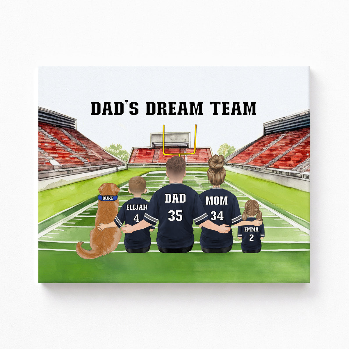 Football Family Portrait | NFL Dad Gift