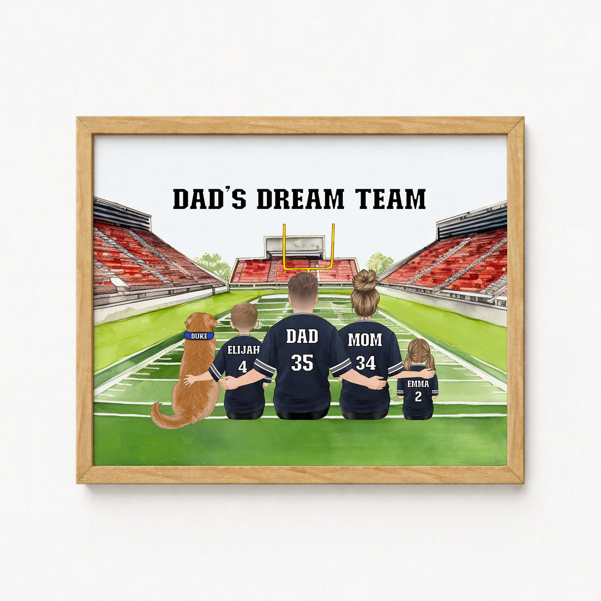 Football Family Portrait | NFL Dad Gift