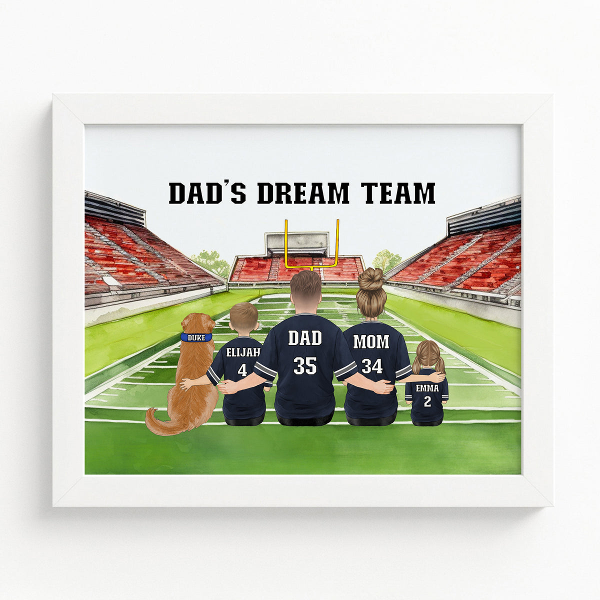 Football Family Portrait | NFL Dad Gift
