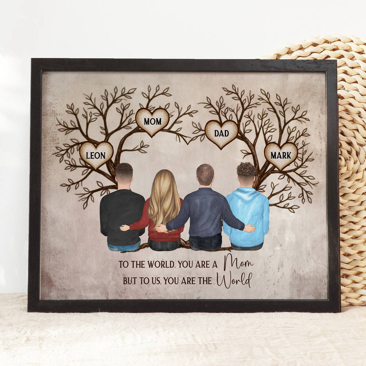 Custom Family Tree Portrait | Personalized Gift for Mom