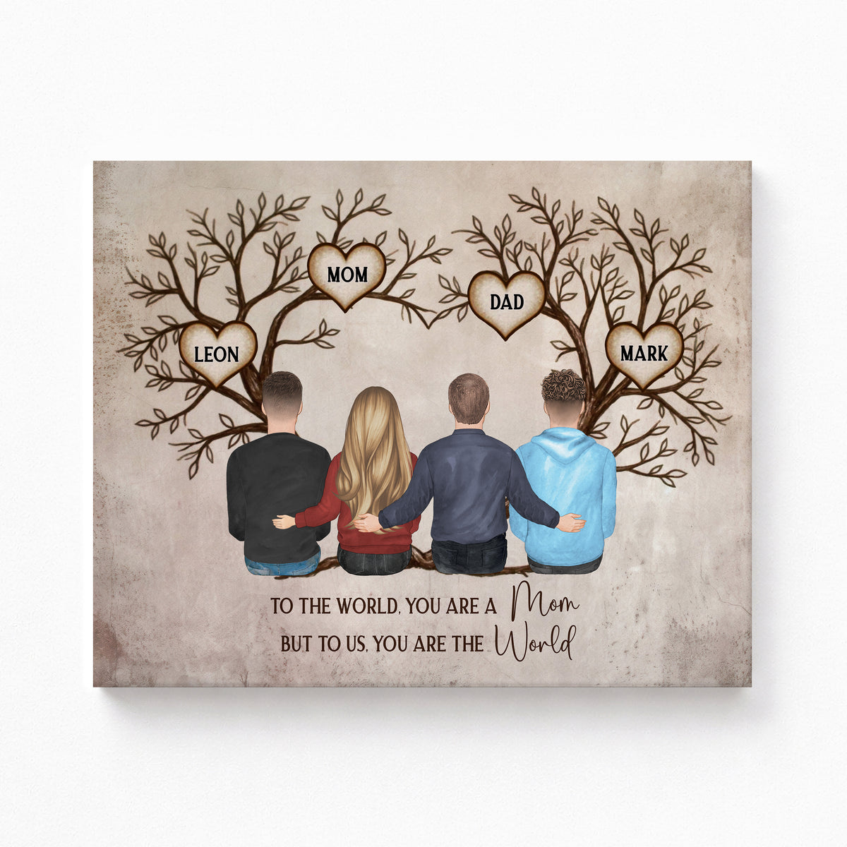 Custom Family Tree Portrait | Personalized Gift for Mom