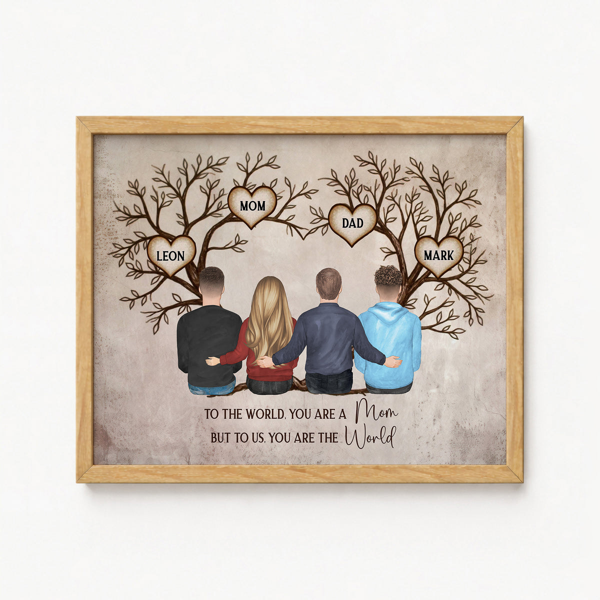 Custom Family Tree Portrait | Personalized Gift for Mom