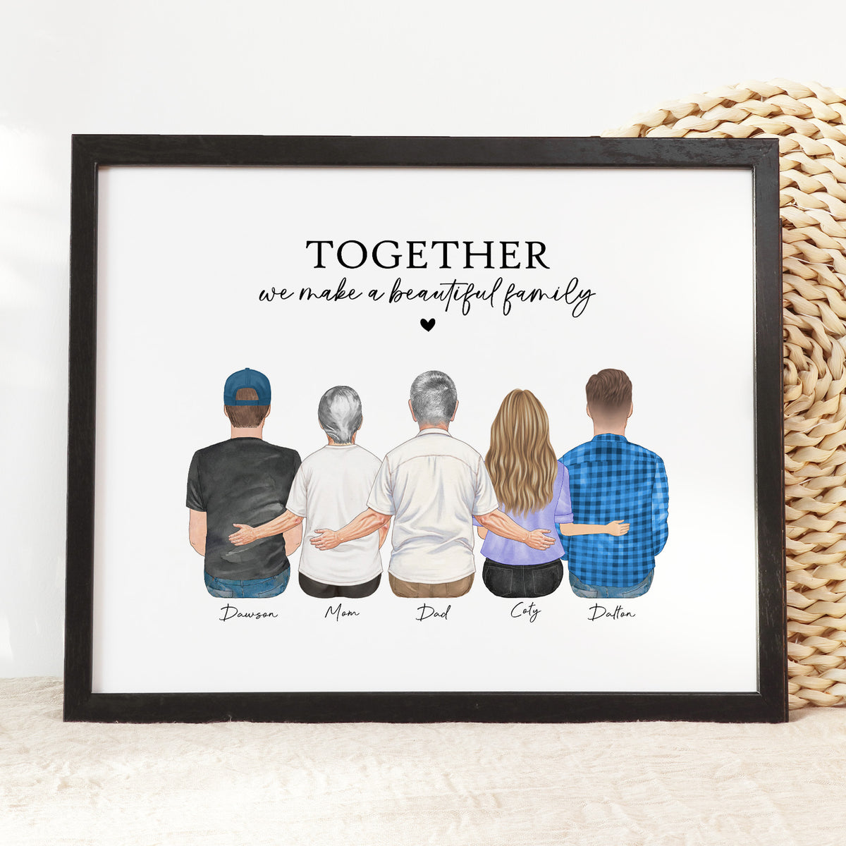 Custom Wheelchair Family Portrait |  Family Wall Art