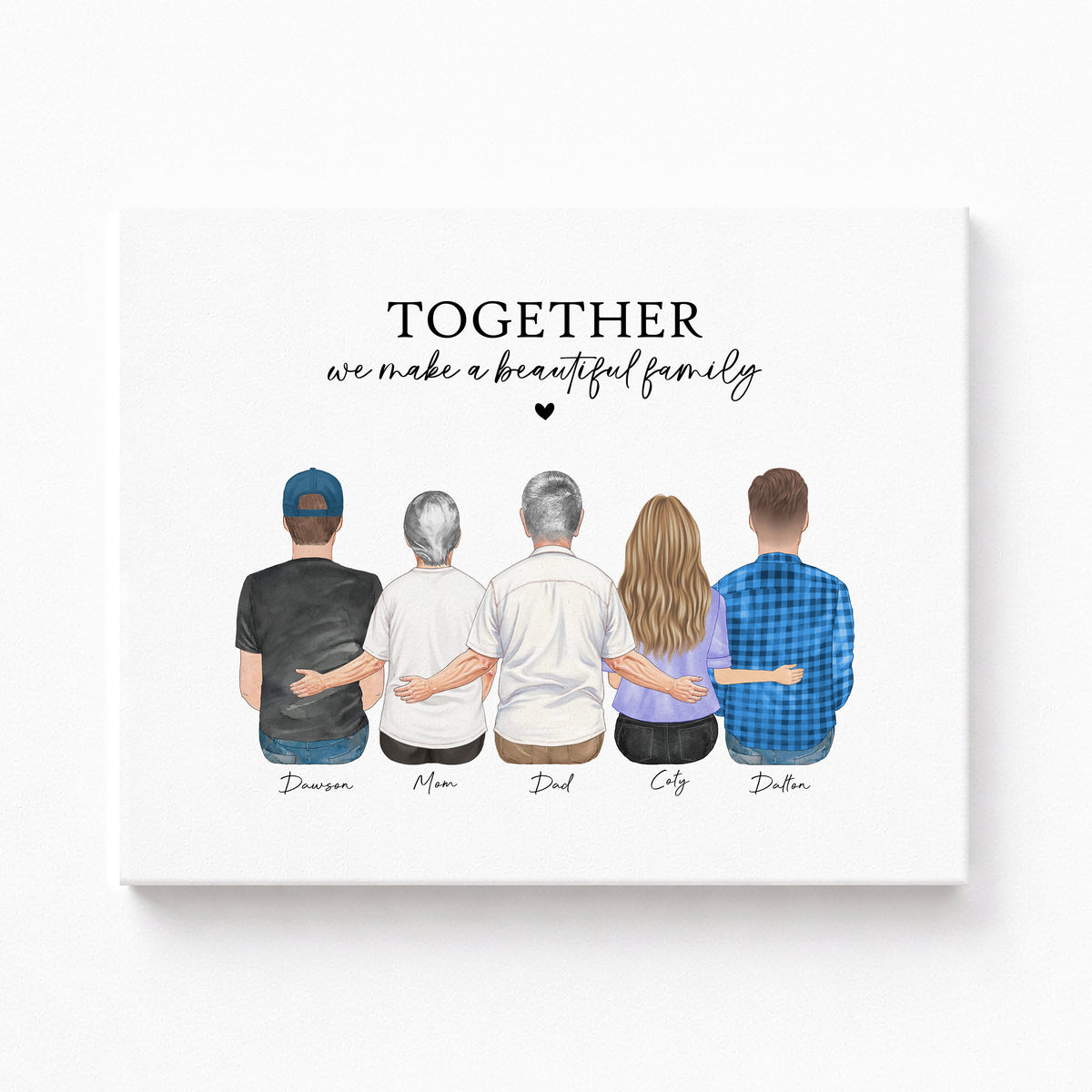 Custom Wheelchair Family Portrait |  Family Wall Art