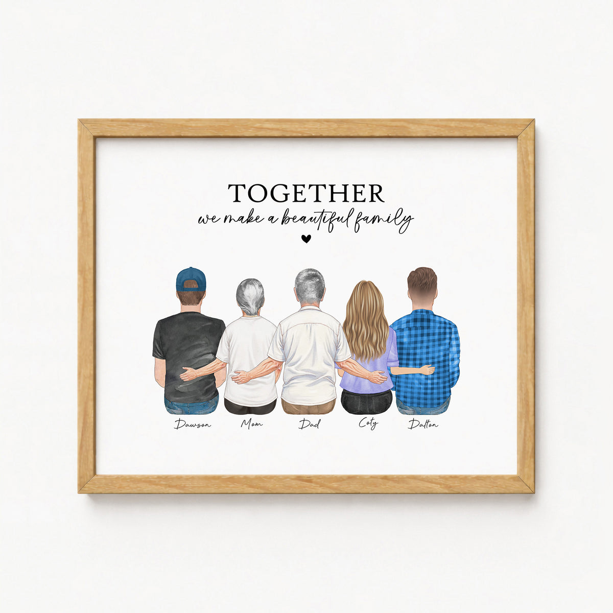 Custom Wheelchair Family Portrait |  Family Wall Art