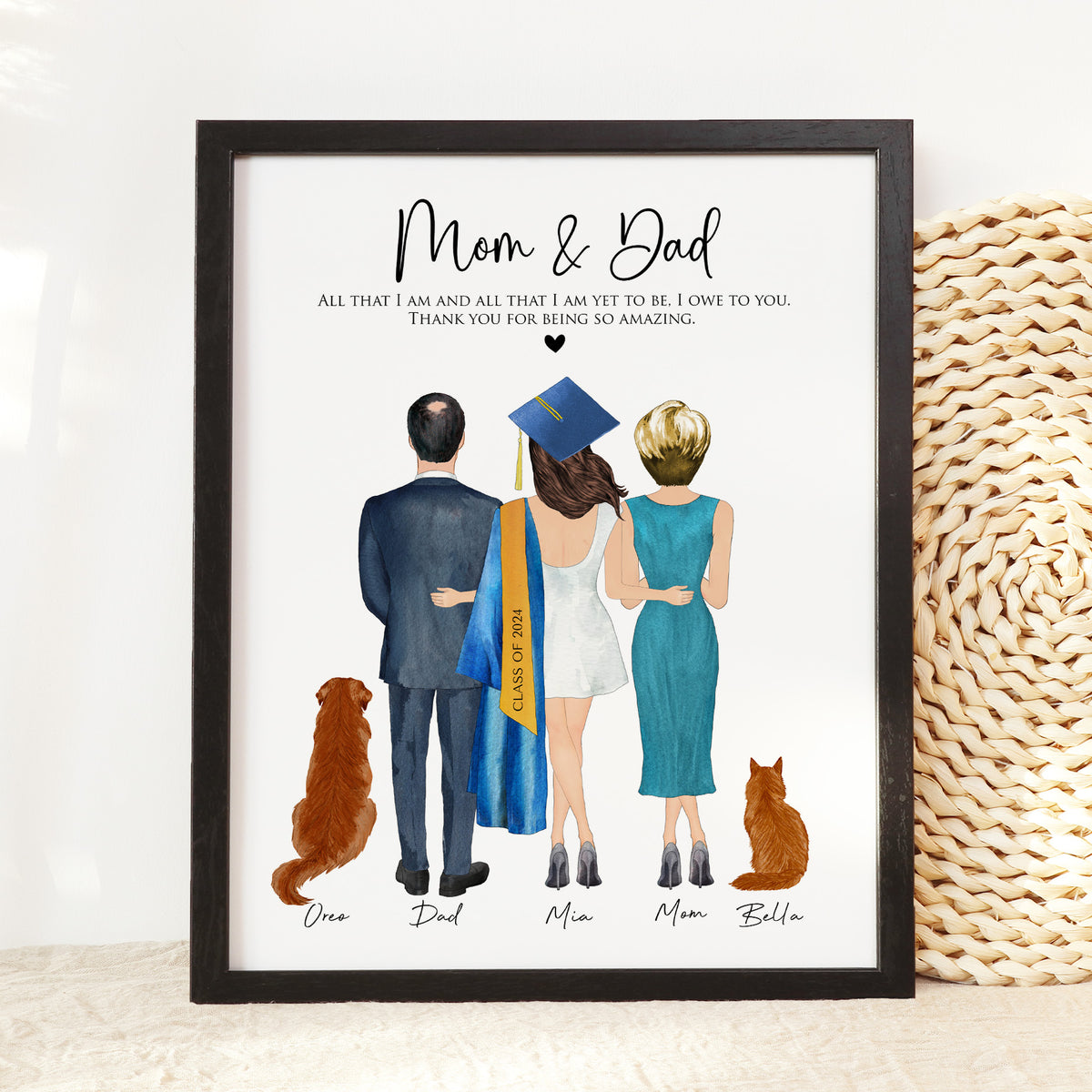 Custom Graduation Wall Art | Personalized Family Keepsake Gift
