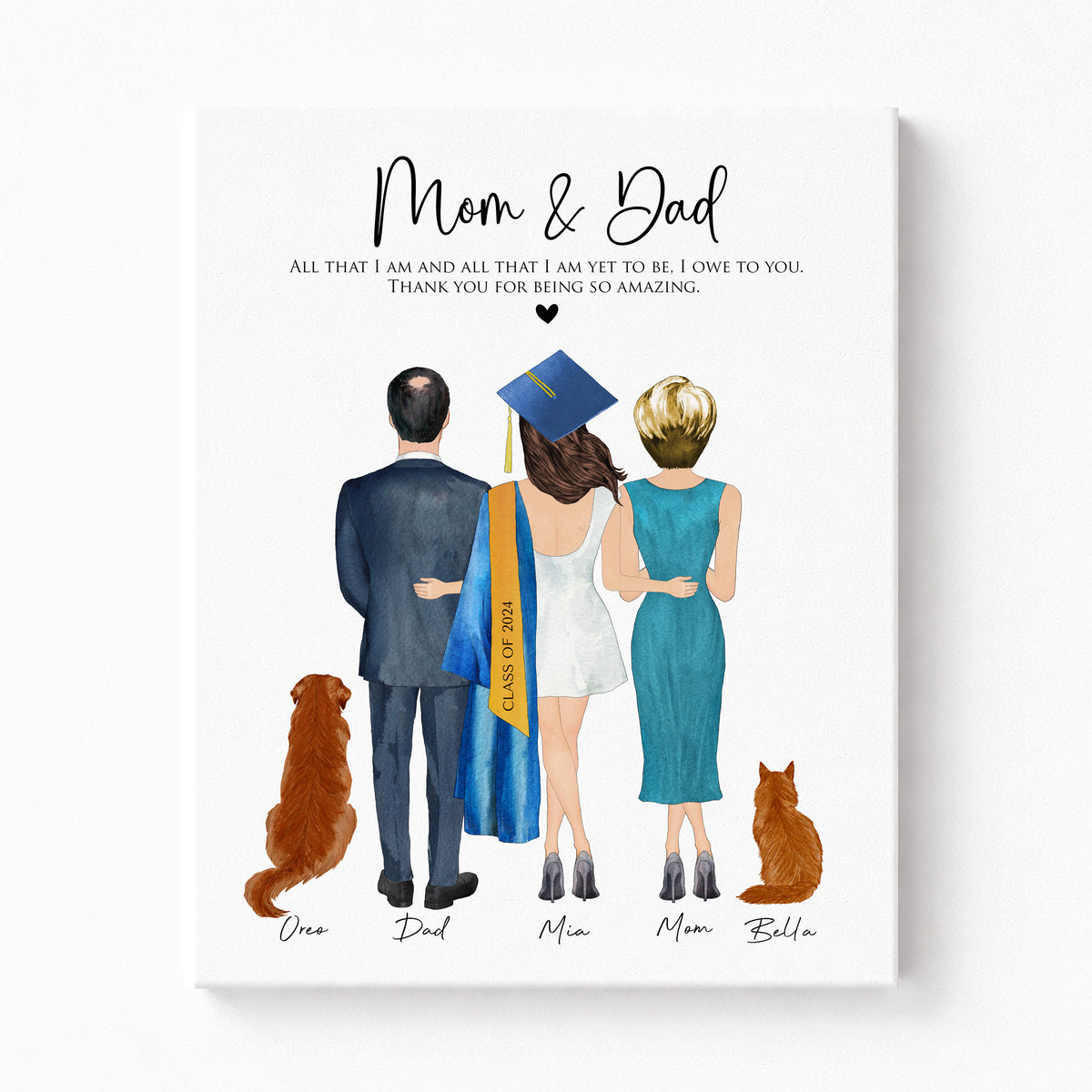 Custom Graduation Wall Art | Personalized Family Keepsake Gift