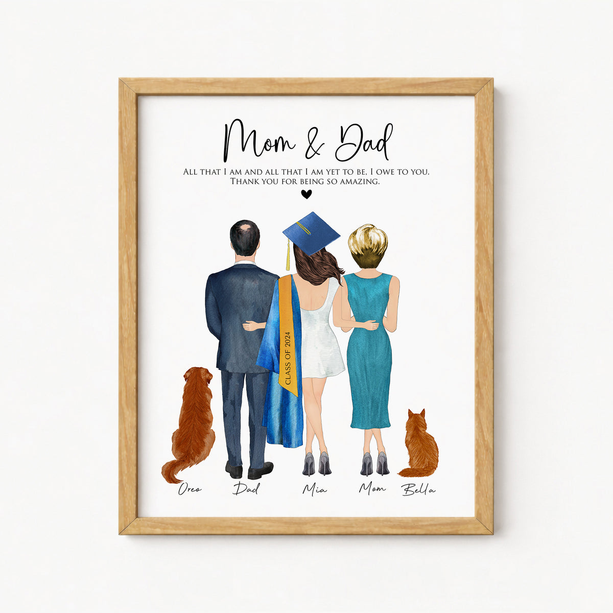 Custom Graduation Wall Art | Personalized Family Keepsake Gift
