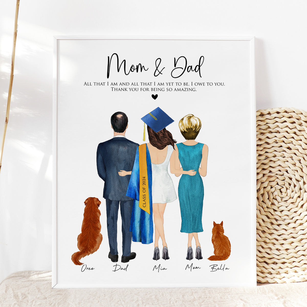 Custom Graduation Wall Art | Personalized Family Keepsake Gift