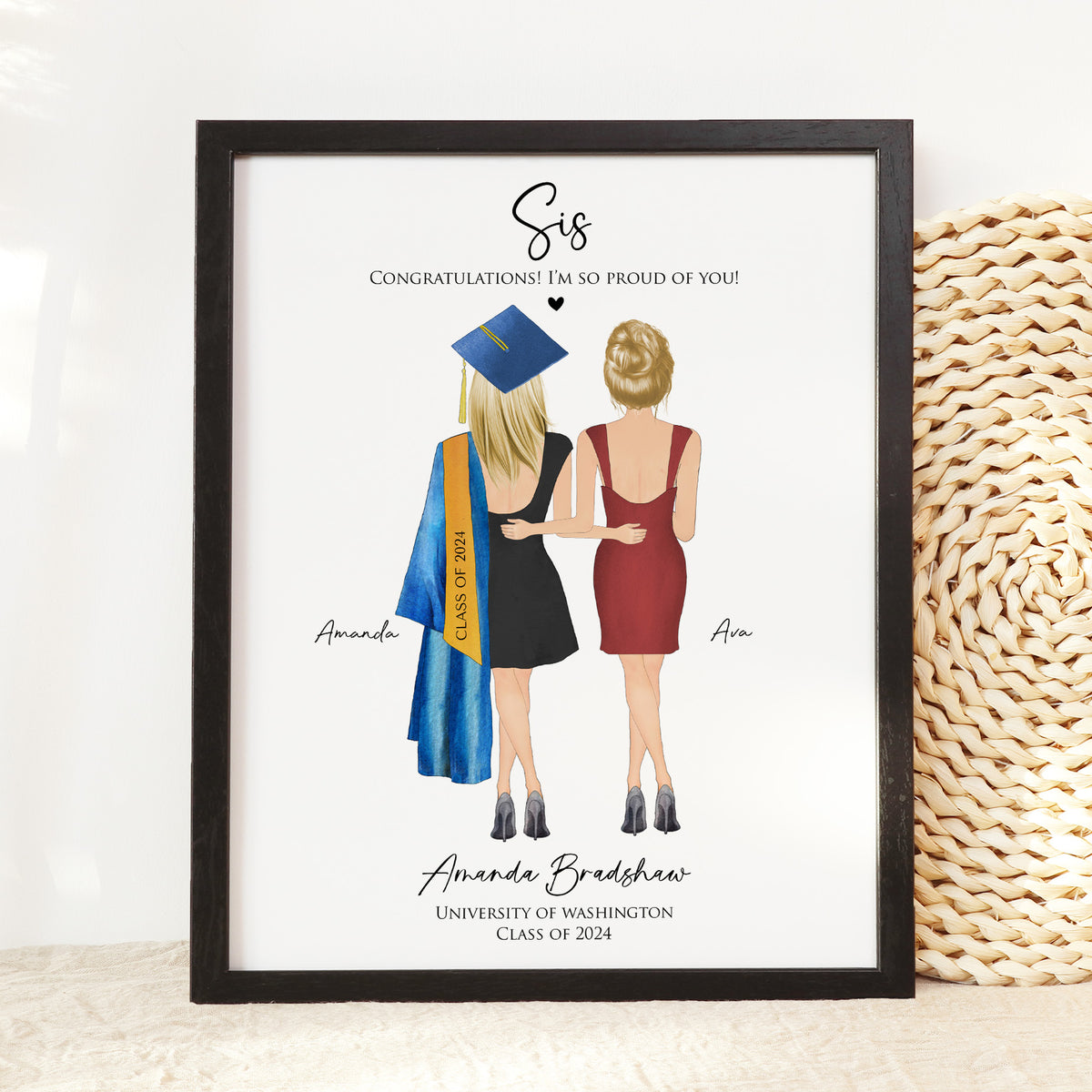 Sister Graduation Gift | Personalized Graduation Wall Art
