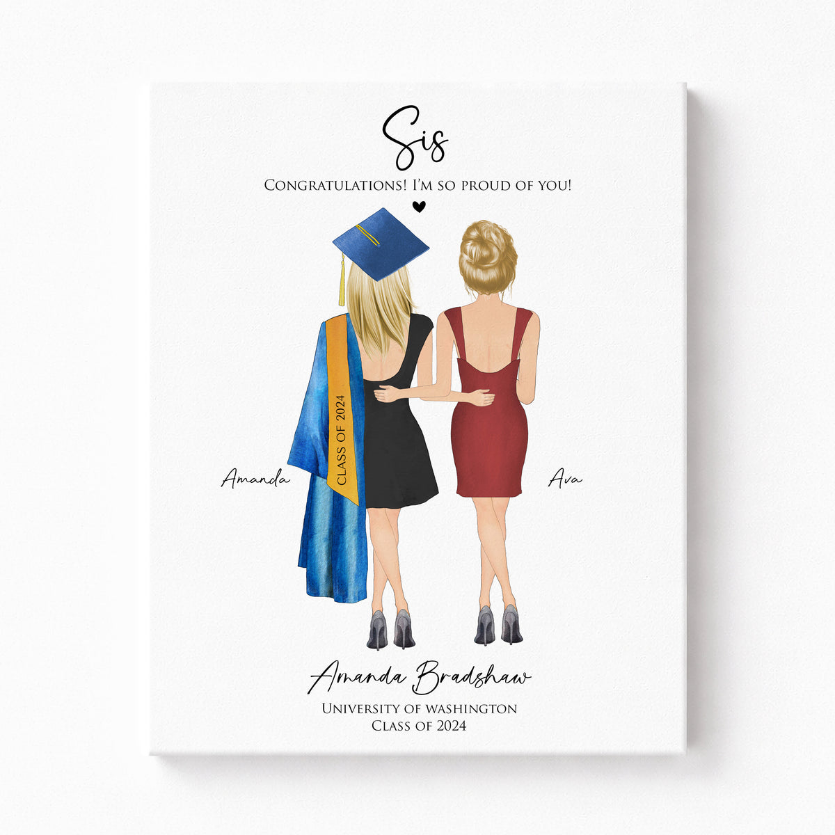 Sister Graduation Gift | Personalized Graduation Wall Art