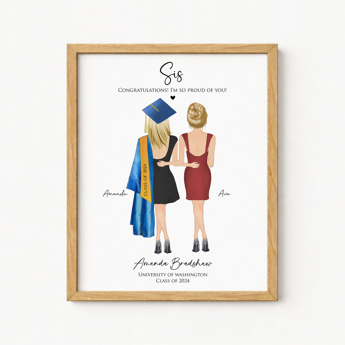 Sister Graduation Gift | Personalized Graduation Wall Art