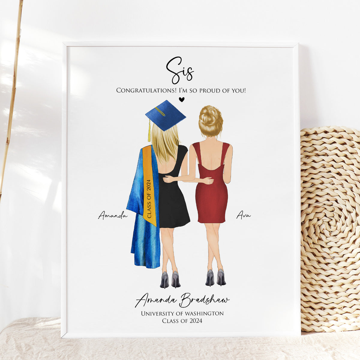 Sister Graduation Gift | Personalized Graduation Wall Art