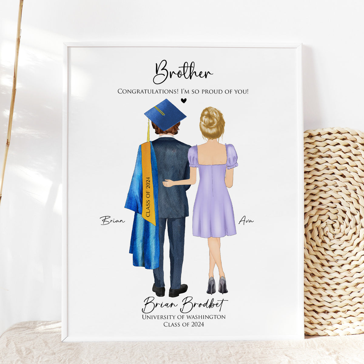 Brother Graduation Print | Personalized High School or College Grad Gift