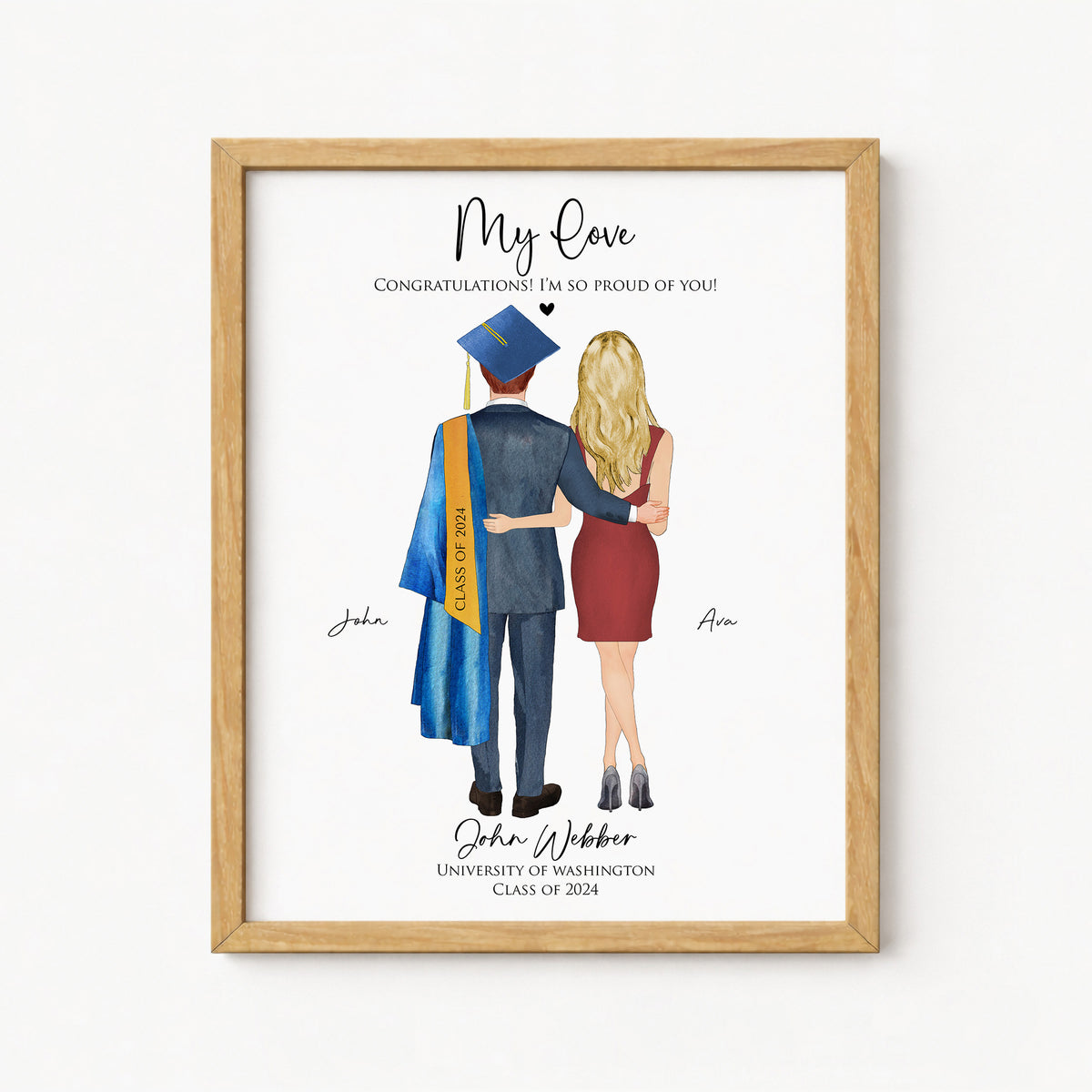 Boyfriend Graduation Gift | Personalized Portrait from Girlfriend