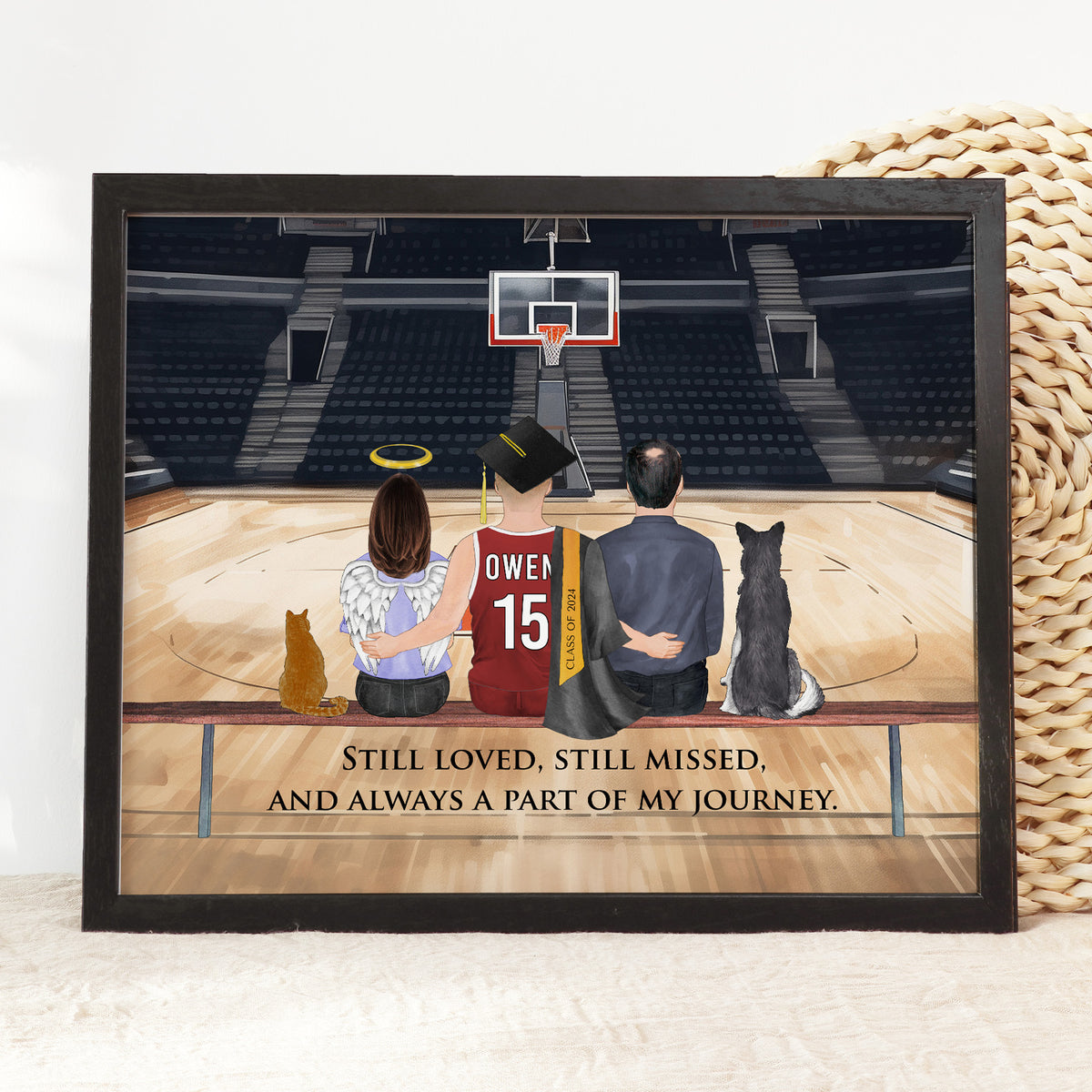 Custom Basketball Graduation Memorial Portrait | Remembrance