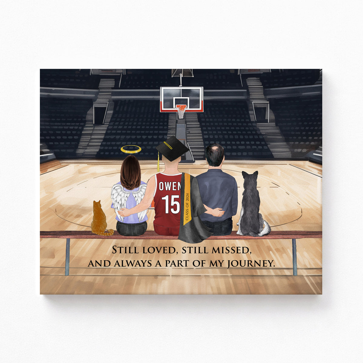 Custom Basketball Graduation Memorial Portrait | Remembrance