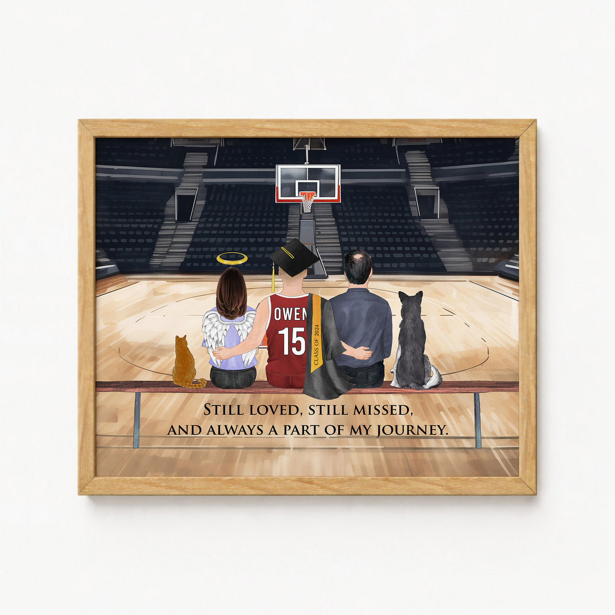 Custom Basketball Graduation Memorial Portrait | Remembrance