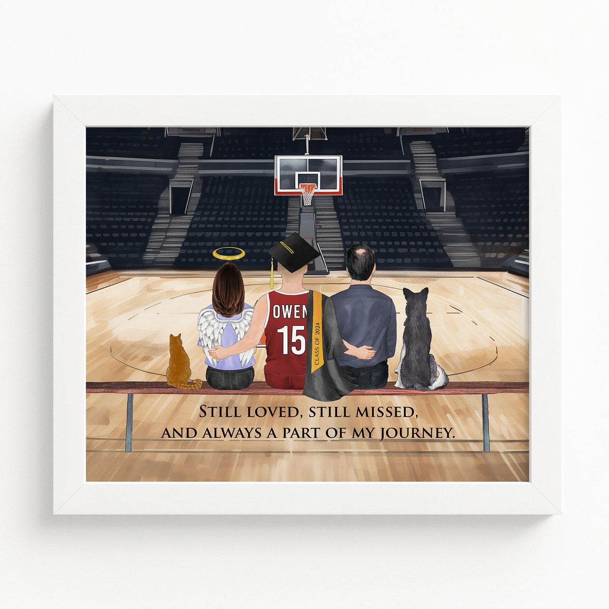 Custom Basketball Graduation Memorial Portrait | Remembrance