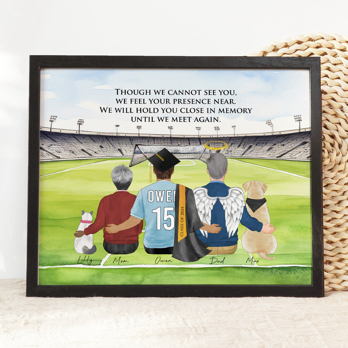 Custom Soccer Graduation Memorial Portrait | Remembrance Gift