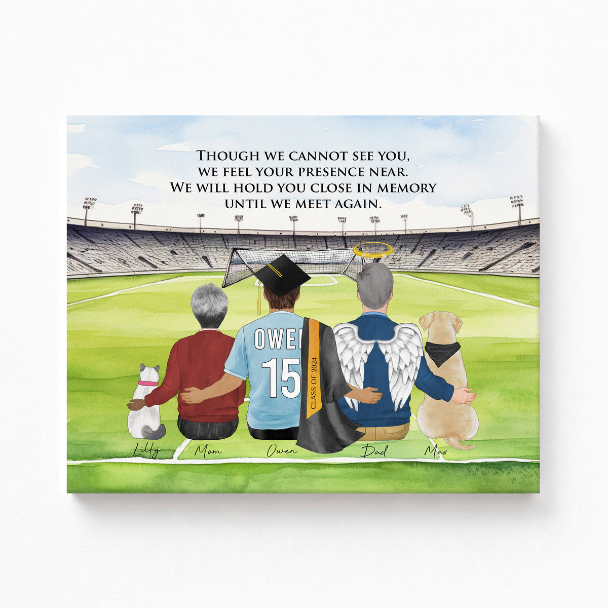 Custom Soccer Graduation Memorial Portrait | Remembrance Gift