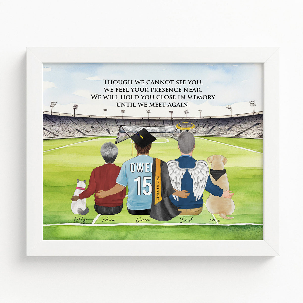 Custom Soccer Graduation Memorial Portrait | Remembrance Gift