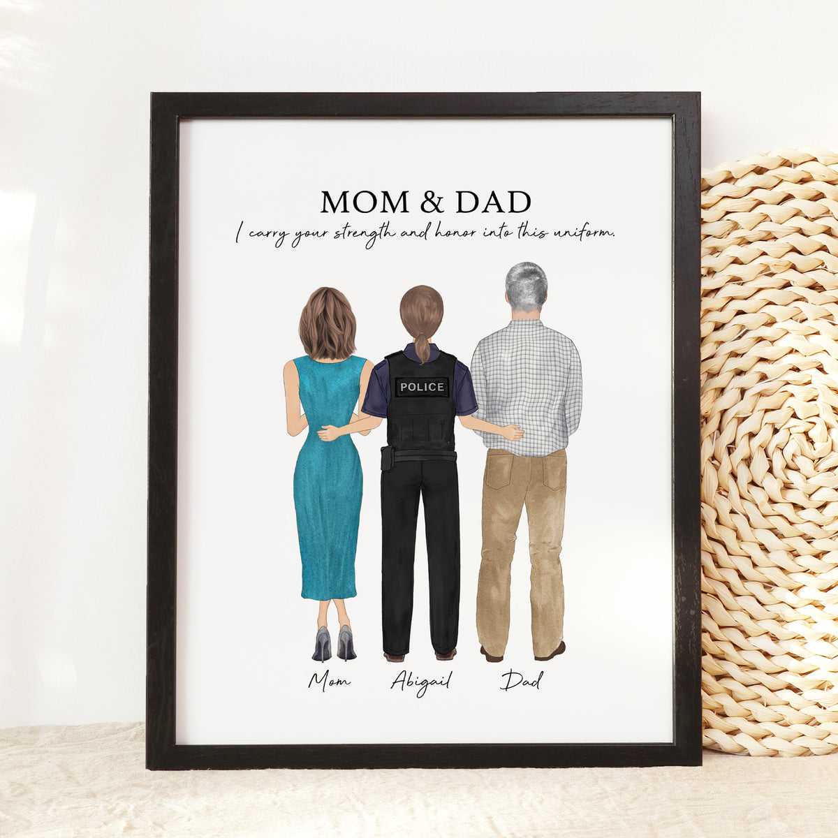 Custom Police Graduation Portrait | Gift for New Officer
