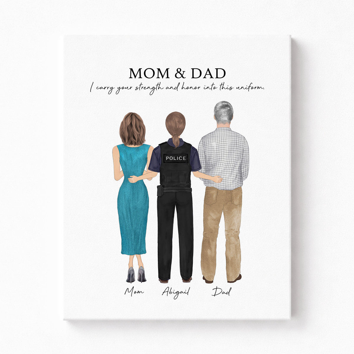 Custom Police Graduation Portrait | Gift for New Officer