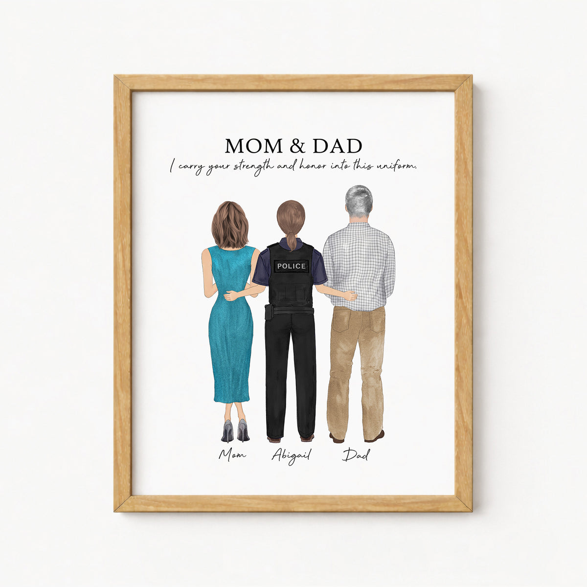 Custom Police Graduation Portrait | Gift for New Officer