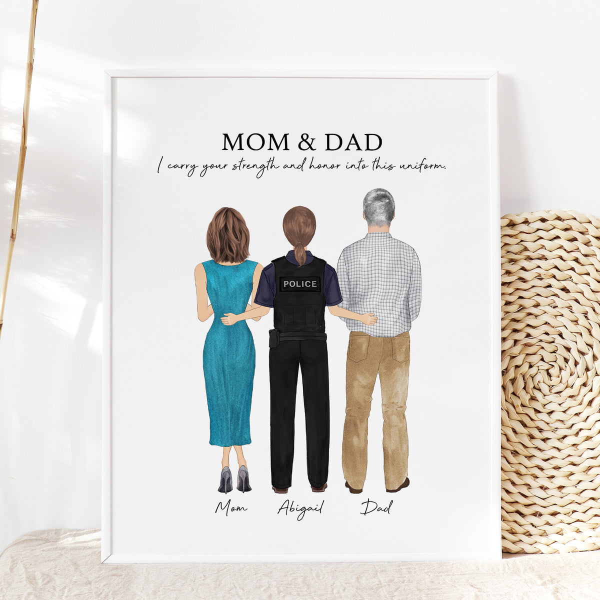 Custom Police Graduation Portrait | Gift for New Officer