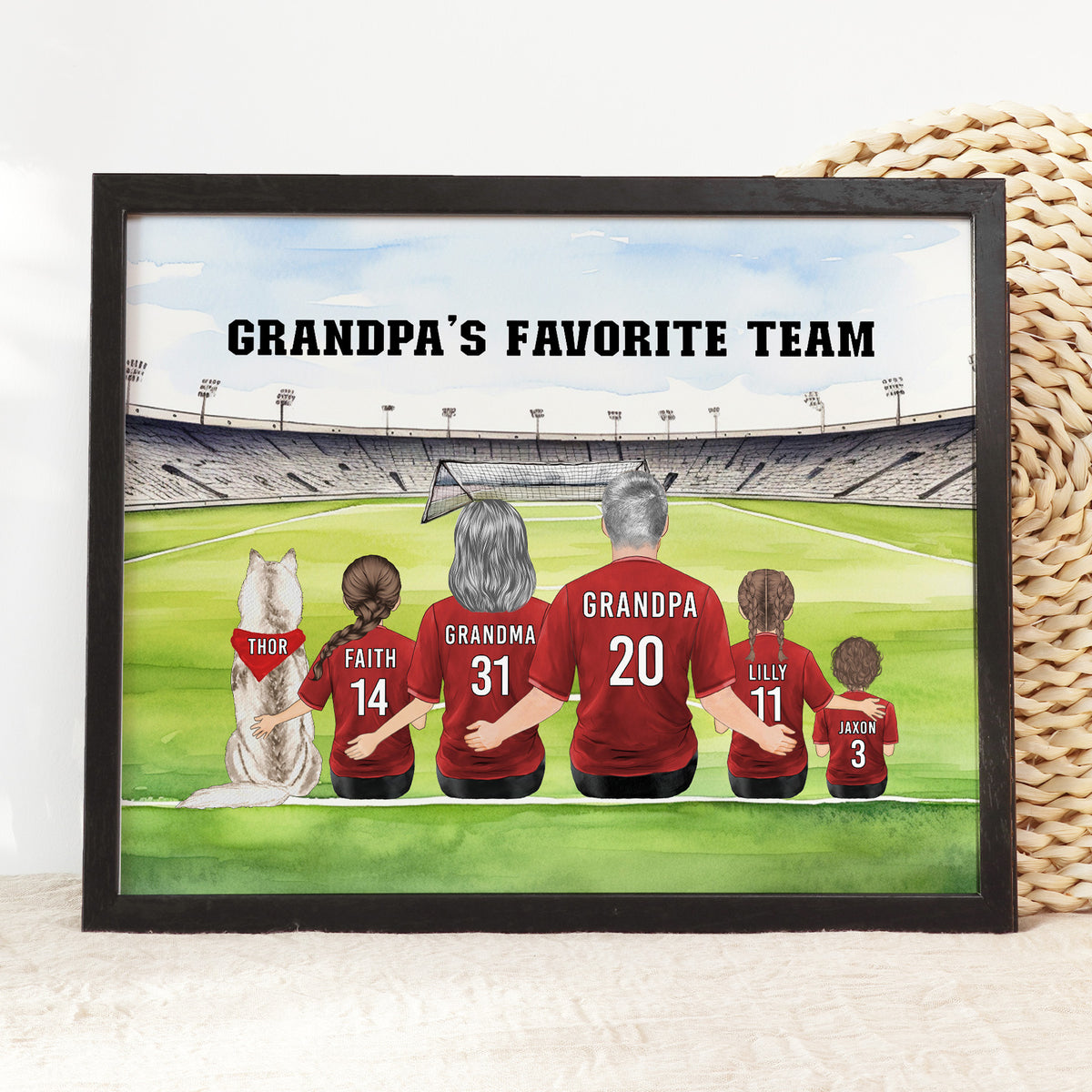 Grandpa's Dream Team Soccer Portrait | Grandpa Soccer Gift