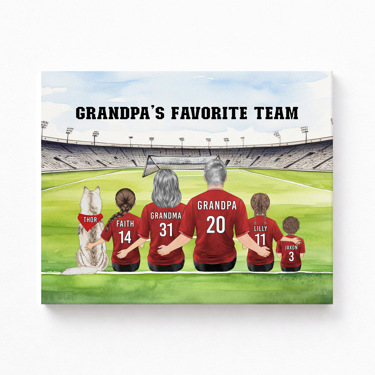Grandpa's Dream Team Soccer Portrait | Grandpa Soccer Gift