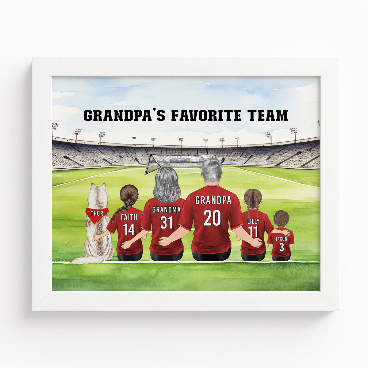 Grandpa's Dream Team Soccer Portrait | Grandpa Soccer Gift
