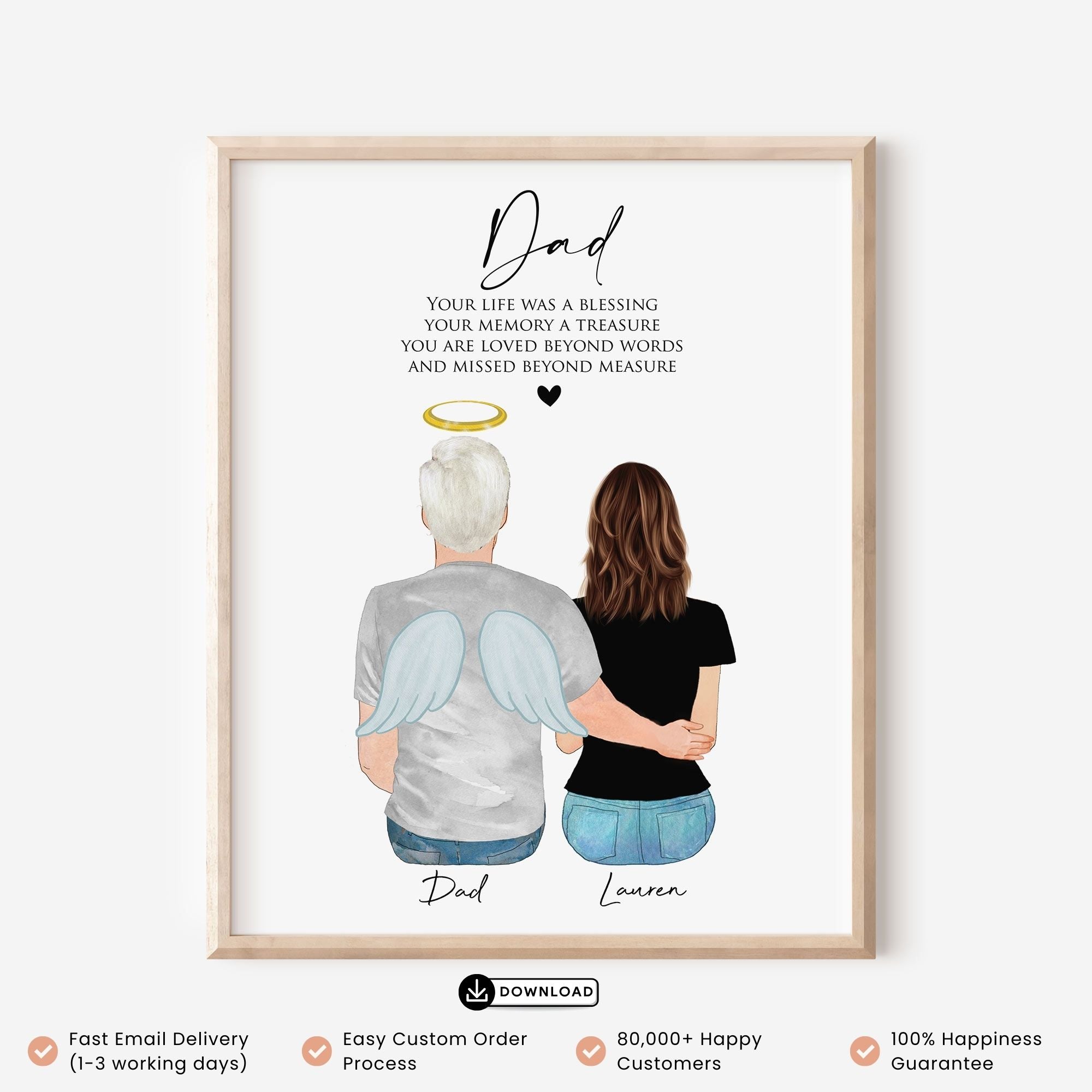 Loss of Father Memorial Portrait Print