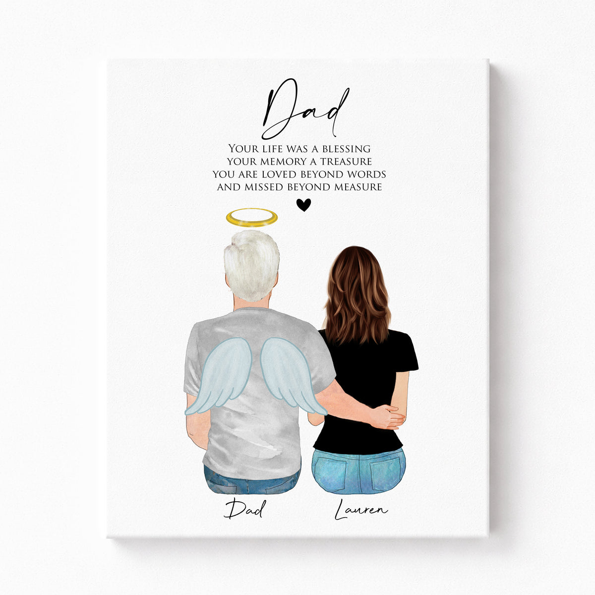 Loss of Father Memorial Portrait | Personalized Sympathy Gift