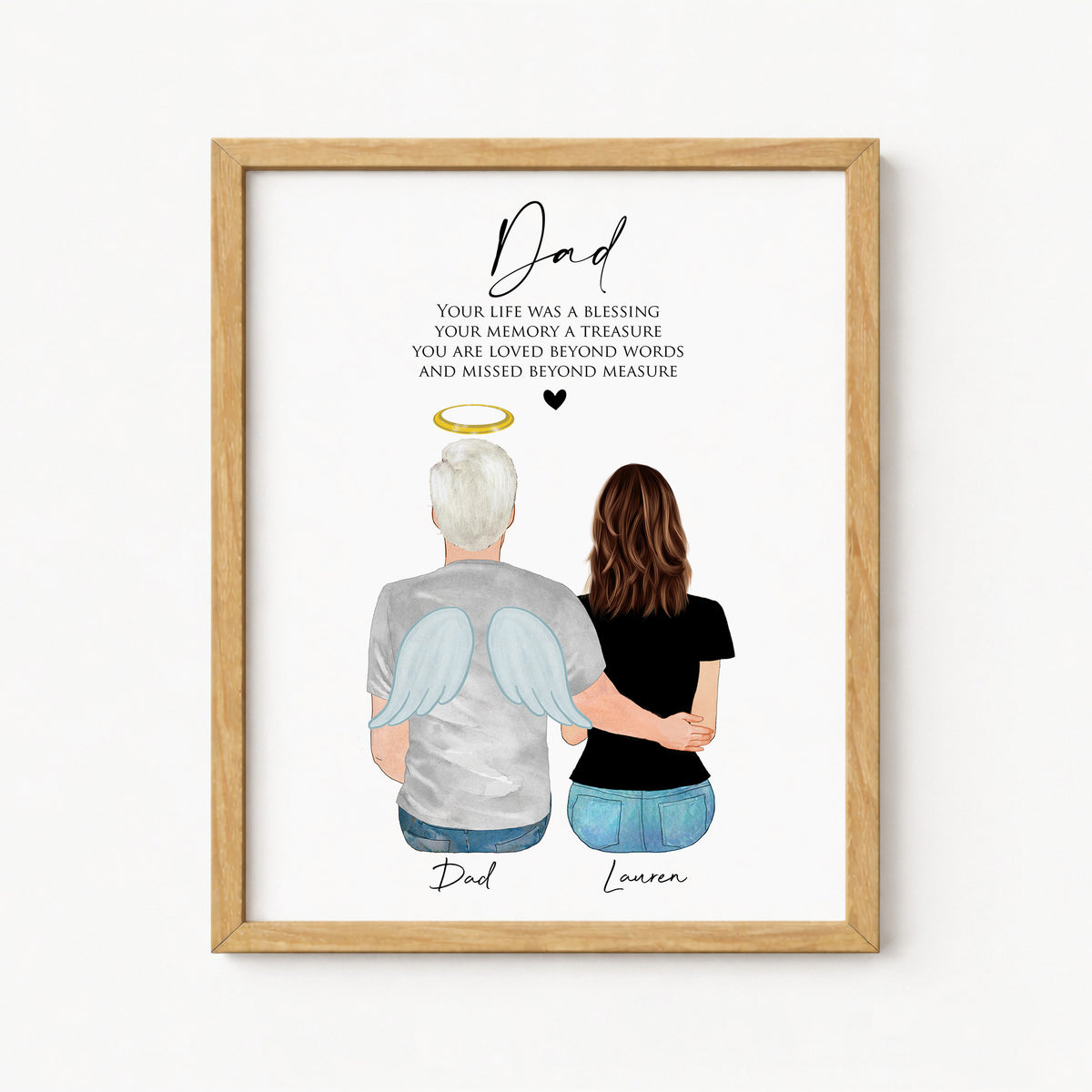 Loss of Father Memorial Portrait | Personalized Sympathy Gift