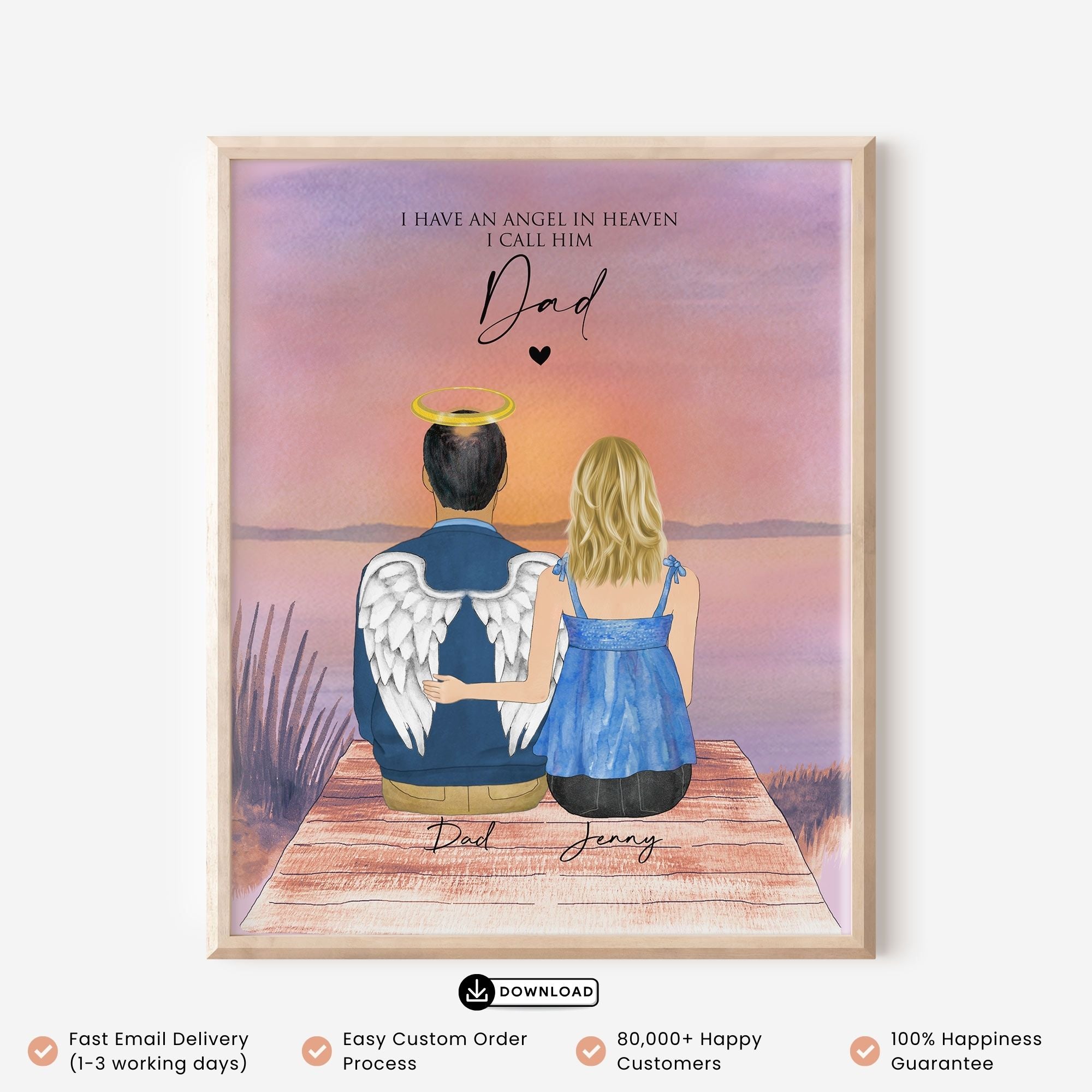Loss of Father Memorial Wall Art Print