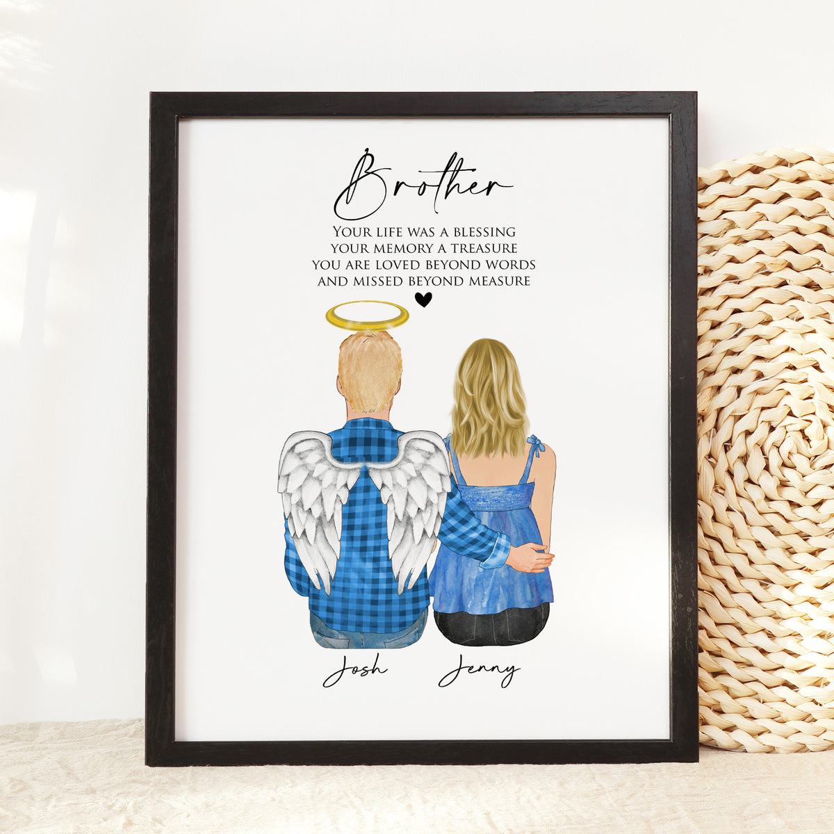 Loss of Brother Memorial Wall Art | Personalized Tribute Gift