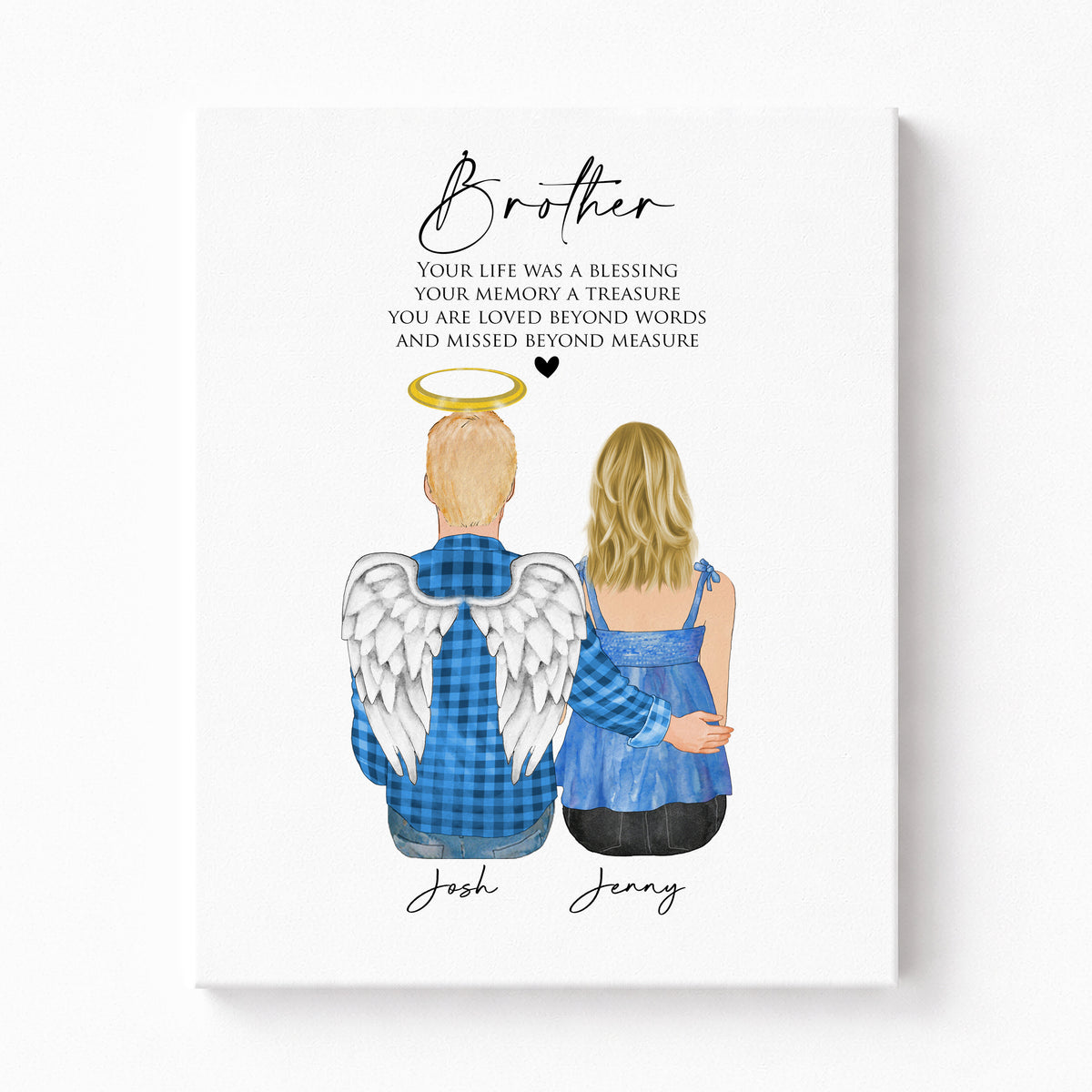Loss of Brother Memorial Wall Art | Personalized Tribute Gift