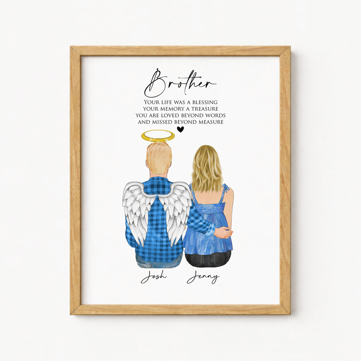 Loss of Brother Memorial Wall Art | Personalized Tribute Gift