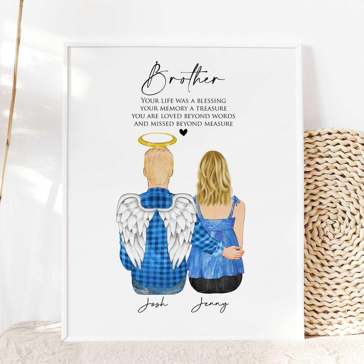 Loss of Brother Memorial Wall Art | Personalized Tribute Gift